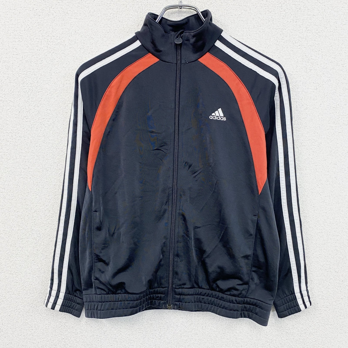 adidas　アディダス　トラックジャケット/ジャージ　パフォーマンスロゴ　黒　ブラック　　古着