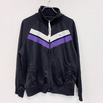 NIKE　ナイキ　トラックジャケット/ジャージ　刺繍ロゴ　バイカラー　黒　ブラック