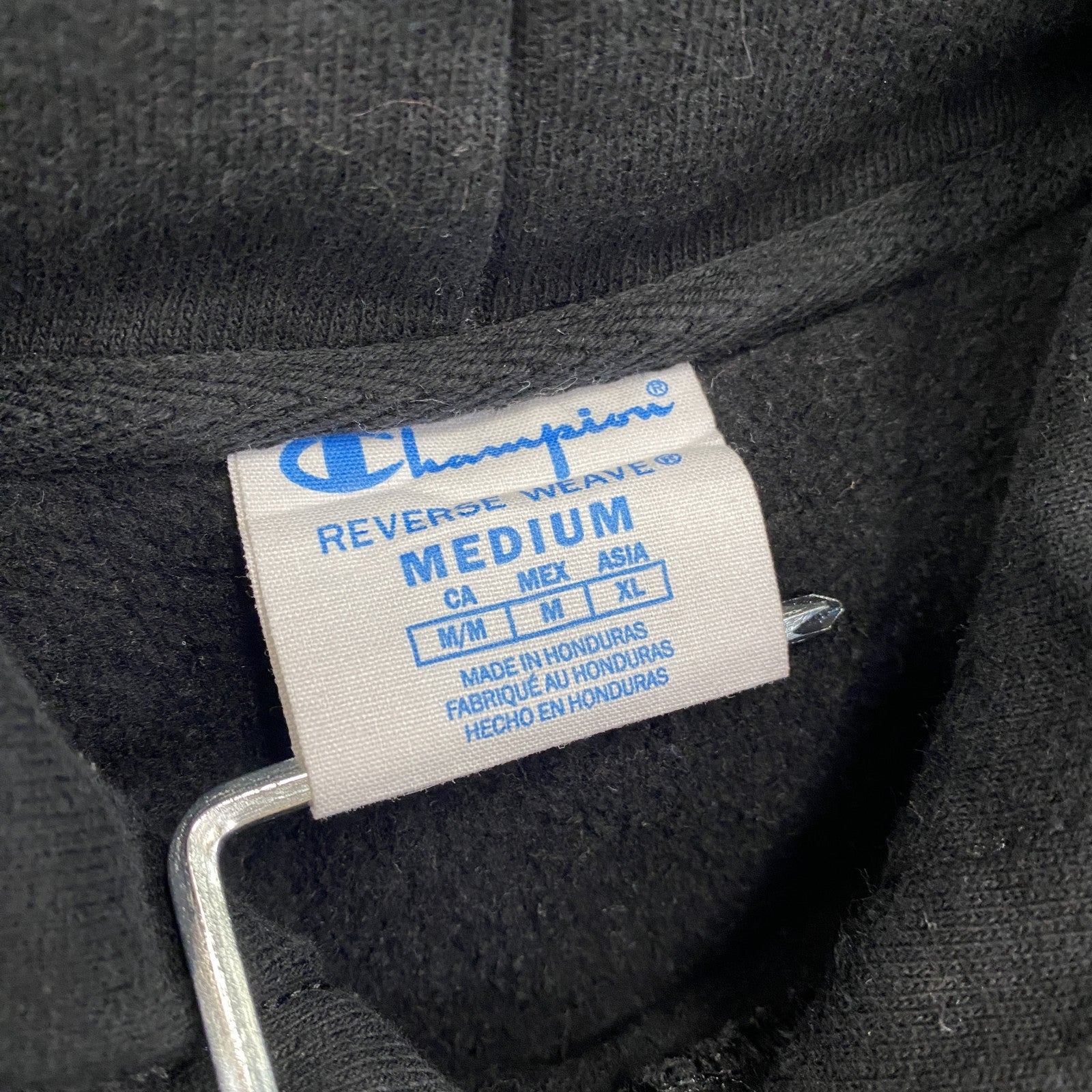 Champion　チャンピオン　リバースウィーブ　スウェットパーカー/フーディー　アーチプリント　黒　ブラック　Mサイズ　古着