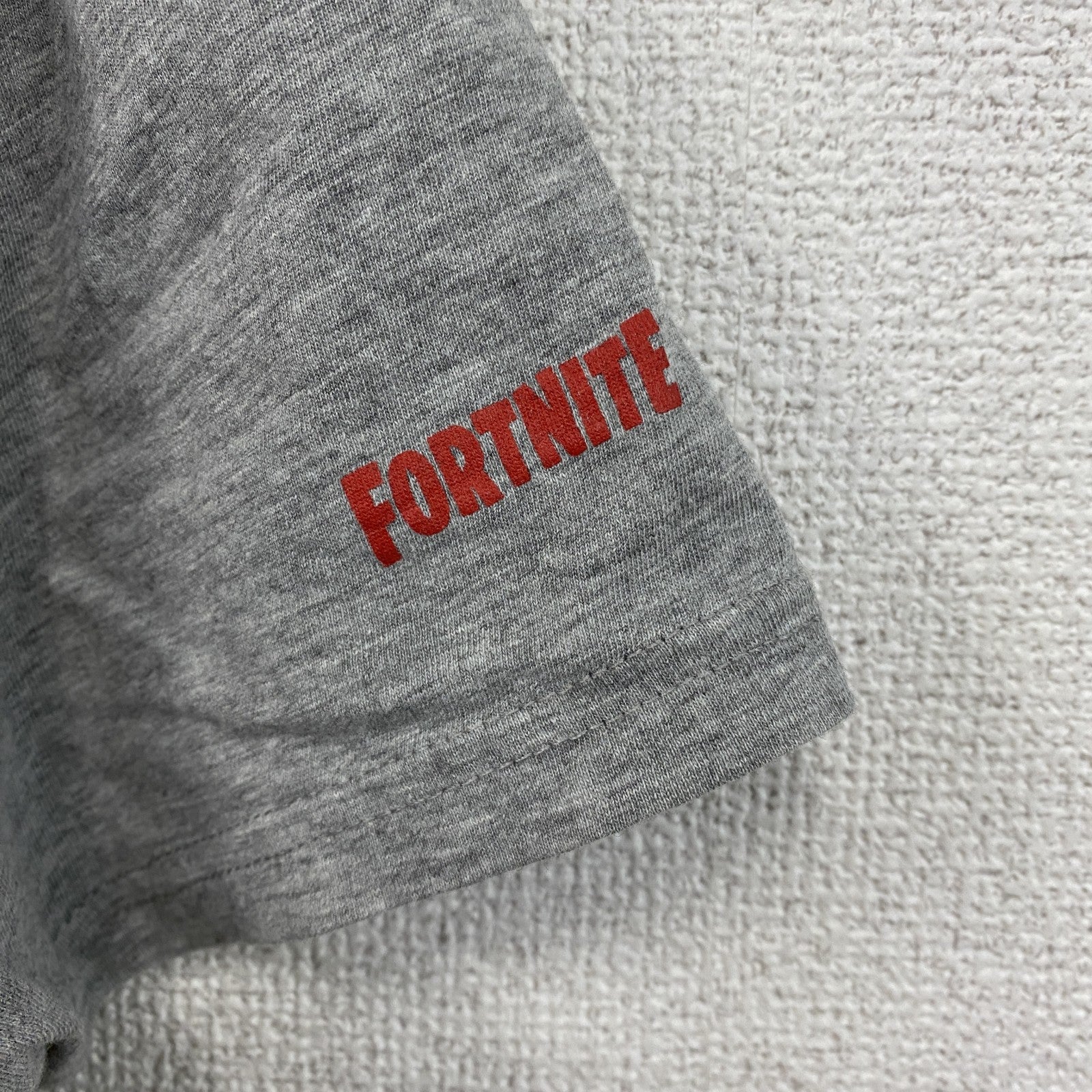 FORTNITE　フォートナイト　トマトヘッド　半袖プリントゲームTシャツ　キャラT　アーチプリント　灰色　グレー　古着