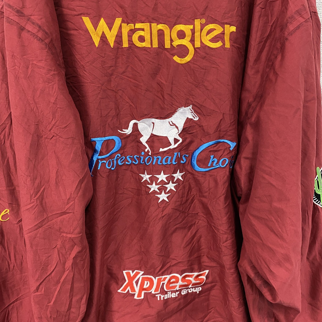 ～00s　Professional's Choice　フルジップジャケット　Wrangler　企業ロゴ　赤　レッド　XLサイズ　古着