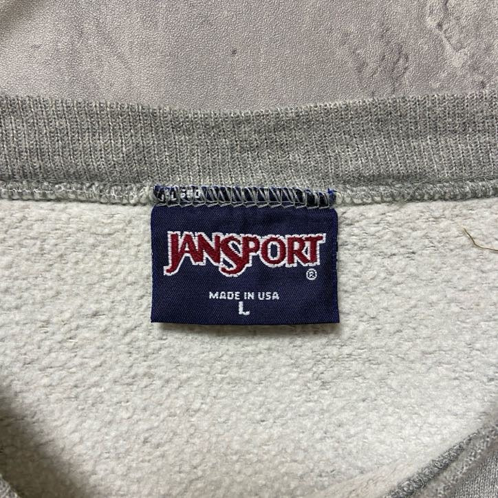 古着 used　JANSPORT　ジャンスポーツ　長袖カレッジプリントスウェット　トレーナー　パデュー大学　グレー　Lサイズ