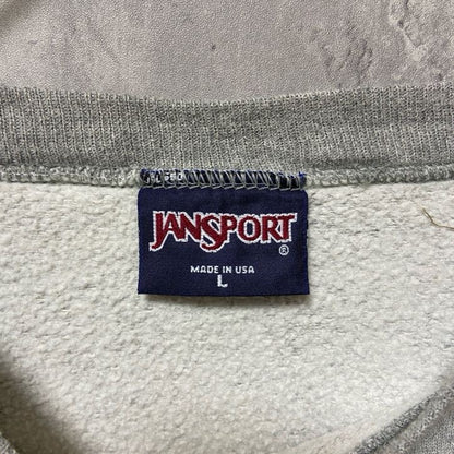 古着 used　JANSPORT　ジャンスポーツ　長袖カレッジプリントスウェット　トレーナー　パデュー大学　グレー　Lサイズ