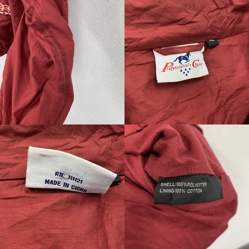 ～00s　Professional's Choice　フルジップジャケット　Wrangler　企業ロゴ　赤　レッド　XLサイズ　古着