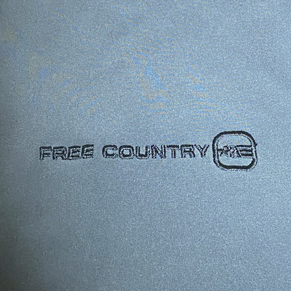 古着 used　FREE COUNTRY　長袖シェルジャケット　裏地フリース　ワンポイント刺繍　黒　ブラック　秋冬服　Mサイズ