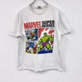 MARVEL　マーベル　半袖アニメプリントTシャツ　キャラT　白　ホワイト　古着