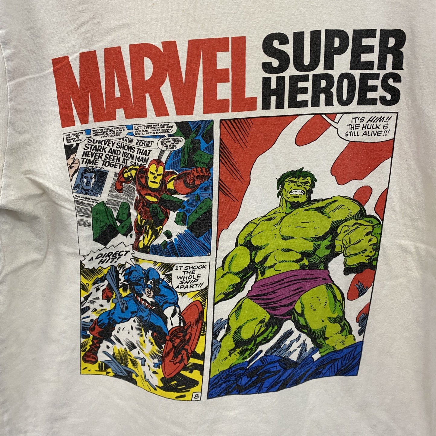 MARVEL　マーベル　半袖アニメプリントTシャツ　キャラT　白　ホワイト
