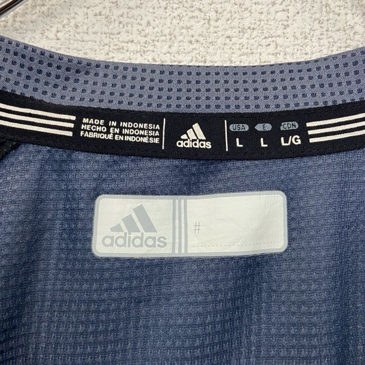 古着 used　adidas　アディダス　半袖ハーフジップトラックジャケット　ワンポイント刺繍ジャージ　ソフトボール　Lサイズ