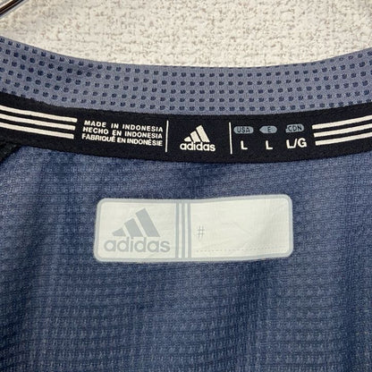 古着 used　adidas　アディダス　半袖ハーフジップトラックジャケット　ワンポイント刺繍ジャージ　ソフトボール　Lサイズ