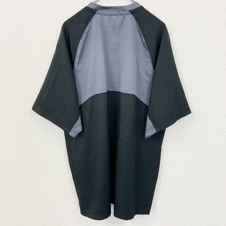 古着 used　adidas　アディダス　半袖ハーフジップトラックジャケット　ワンポイント刺繍ジャージ　ソフトボール　Lサイズ