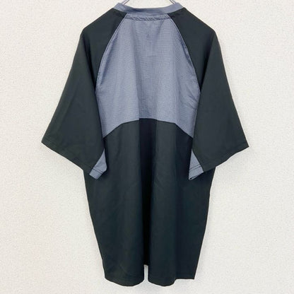 古着 used　adidas　アディダス　半袖ハーフジップトラックジャケット　ワンポイント刺繍ジャージ　ソフトボール　Lサイズ