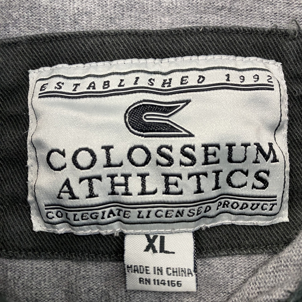 CColosseum Athhletics コロシアム・アスレチックス　長袖ポロシャツ　ボーダー　グレー　XLサイズ メンズ 古着