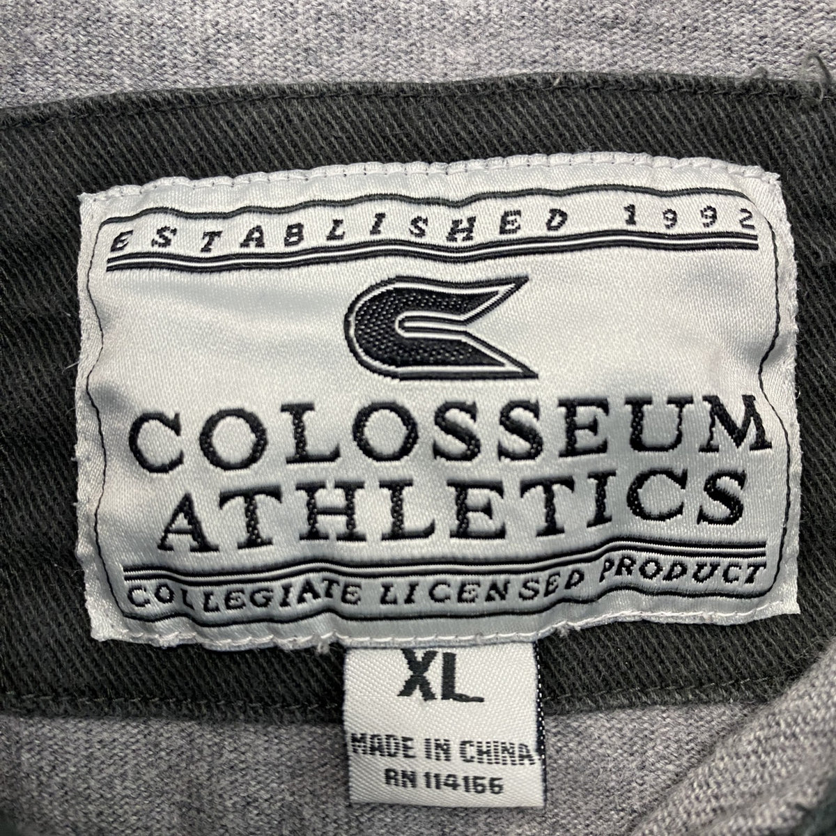 CColosseum Athhletics コロシアム・アスレチックス　長袖ポロシャツ　ボーダー　グレー　XLサイズ メンズ 古着