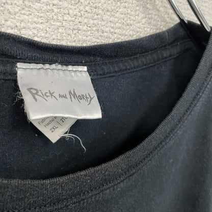 Rick and Morty　GILDAN　半袖アニメプリントTシャツ　キャラT　黒　ブラック　2XLサイズ