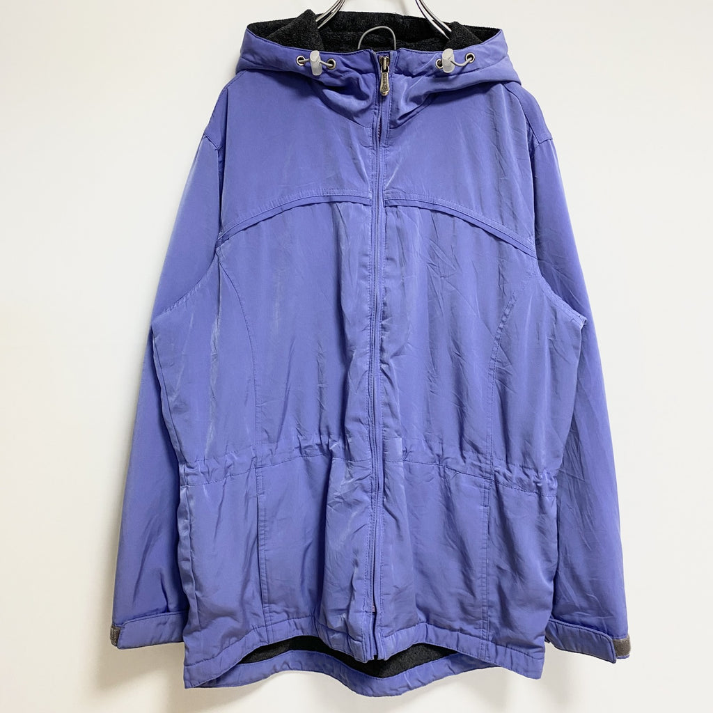PACIFIC TRAIL　長袖マウンテンパーカー　ワンポイント刺繍　裏地フリース　水色　秋冬服　レトロ　古着