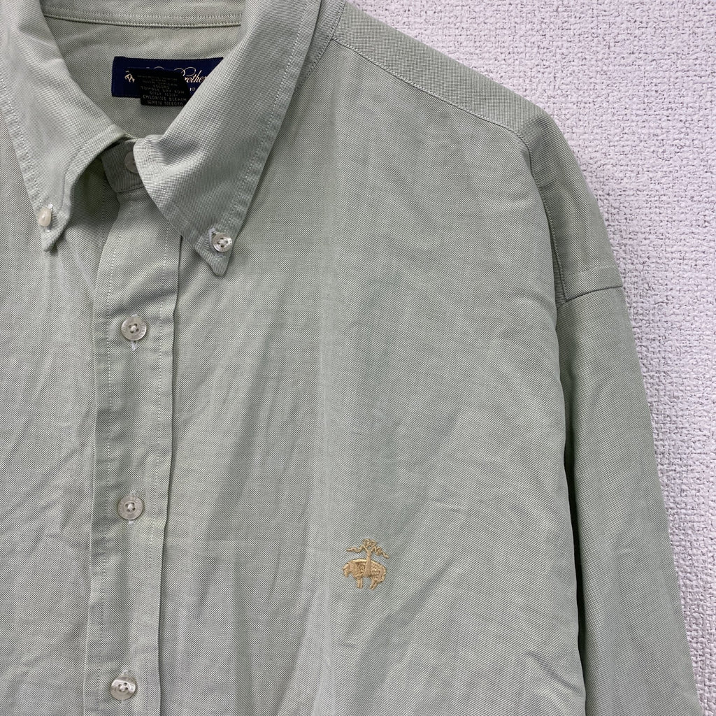 Brooks Brothers　ブルックスブラザーズ　長袖ボタンダウンシャツ　緑　グリーン　XXLサイズ　古着