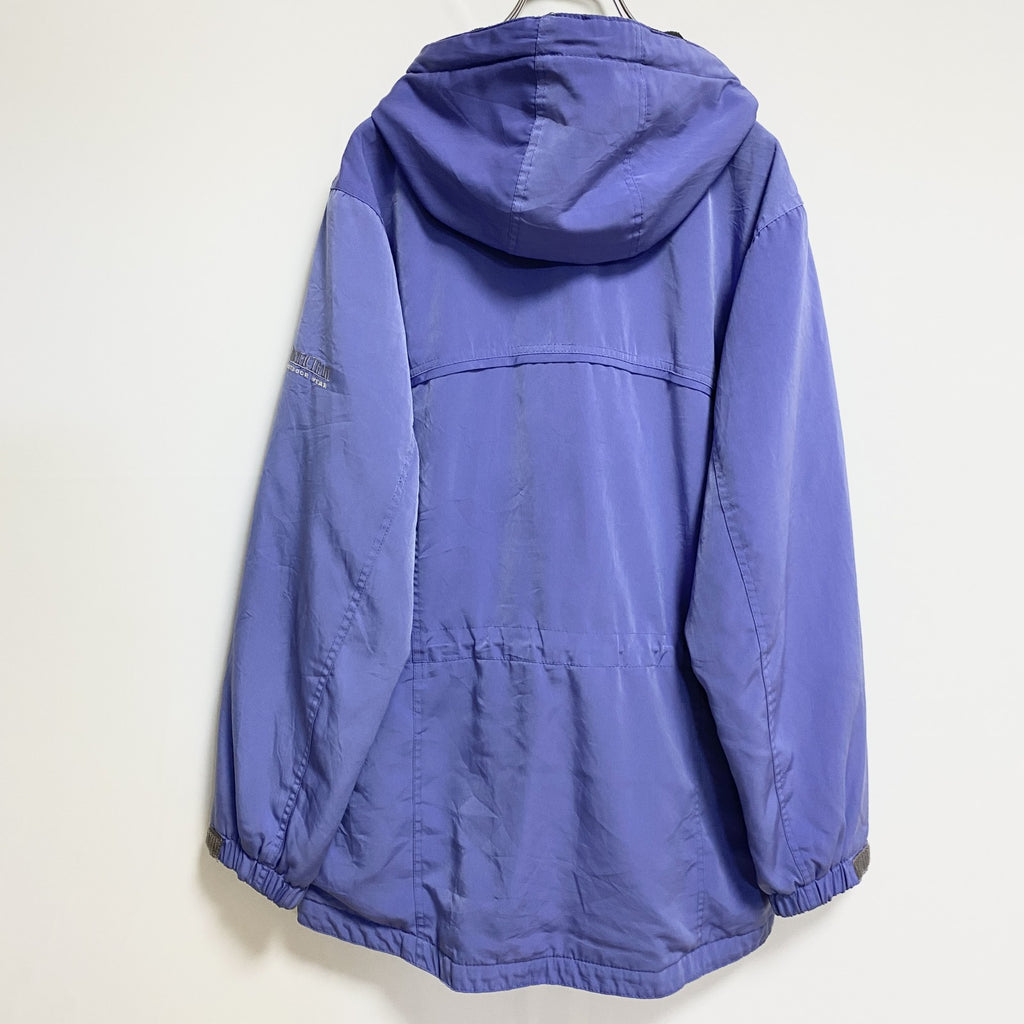 PACIFIC TRAIL　長袖マウンテンパーカー　ワンポイント刺繍　裏地フリース　水色　秋冬服　レトロ　古着