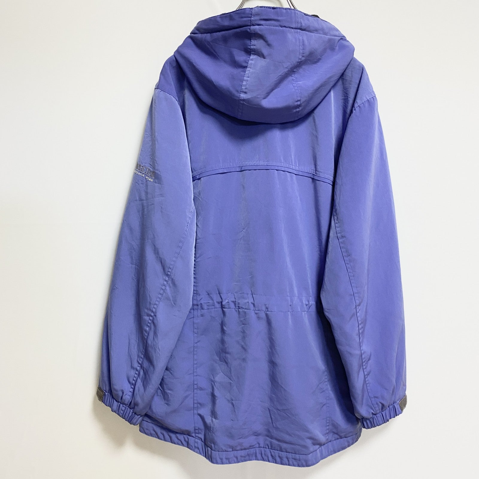 PACIFIC TRAIL　長袖マウンテンパーカー　ワンポイント刺繍　裏地フリース　水色　秋冬服　レトロ　古着