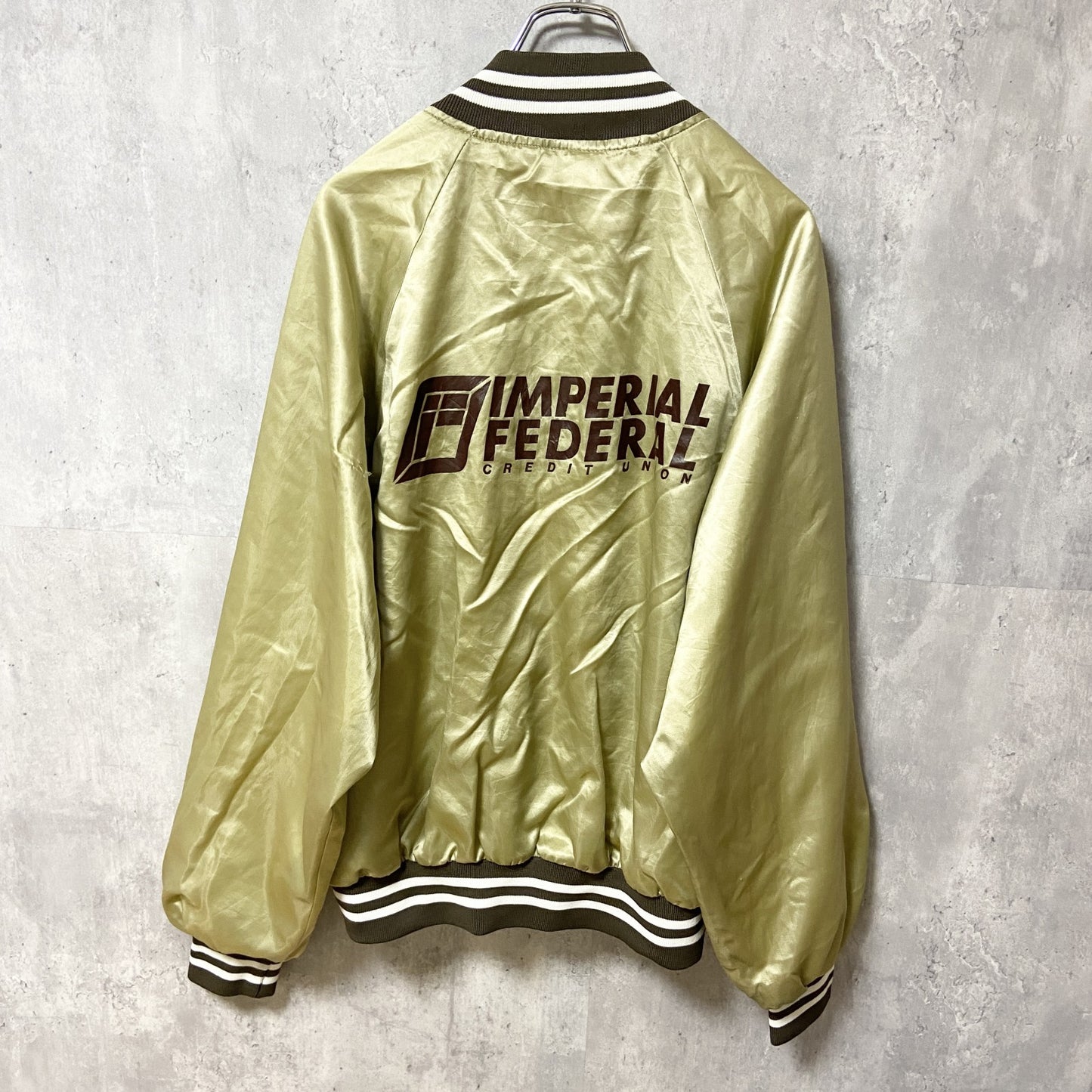 古着 used　HARTWELL　USA製　長袖ナイロンスタジャン　バックプリント　IMPERIAL FEDERAL　Lサイズ