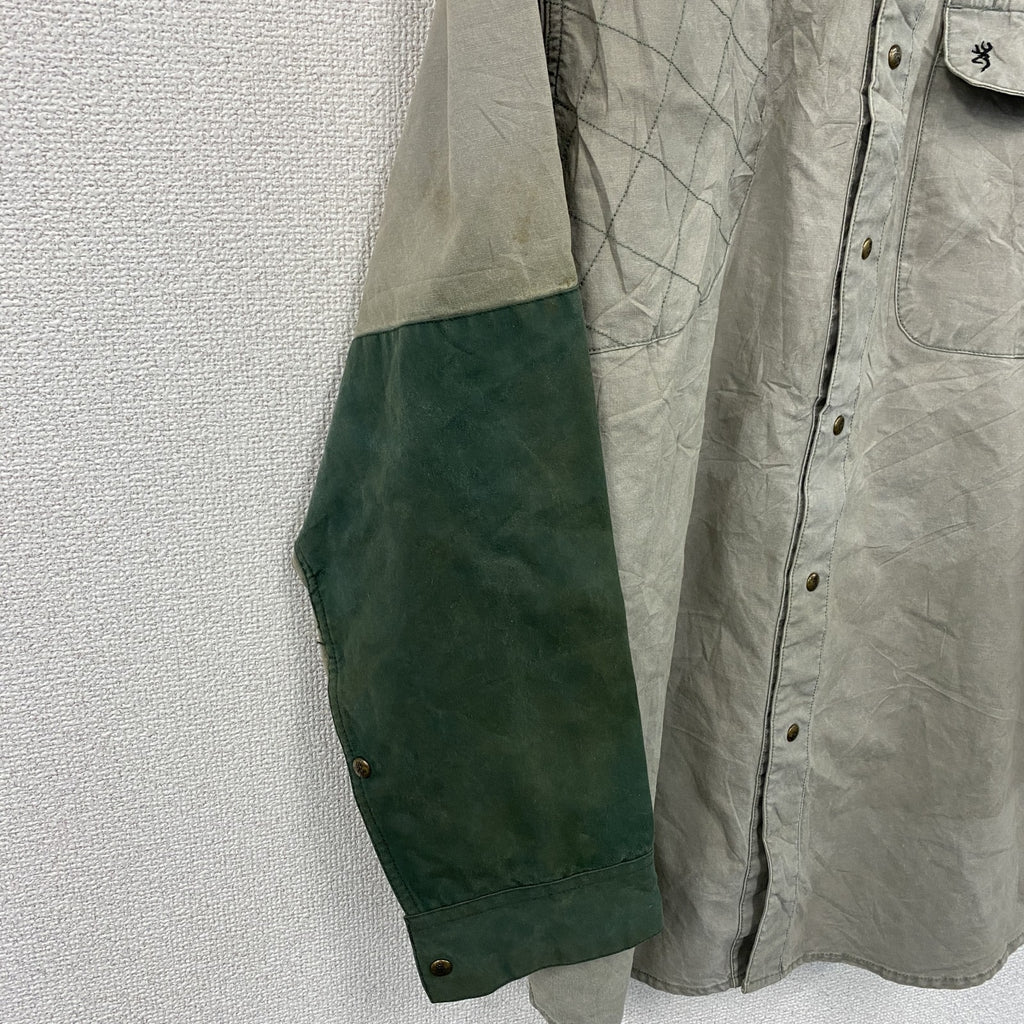 Browning　ブローニング　ハンティングシャツ　緑　グリーン　XLサイズ　古着