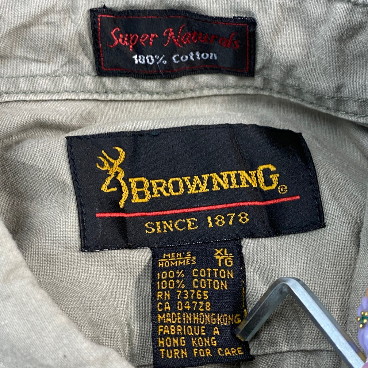 Browning　ブローニング　ハンティングシャツ　緑　グリーン　XLサイズ　古着