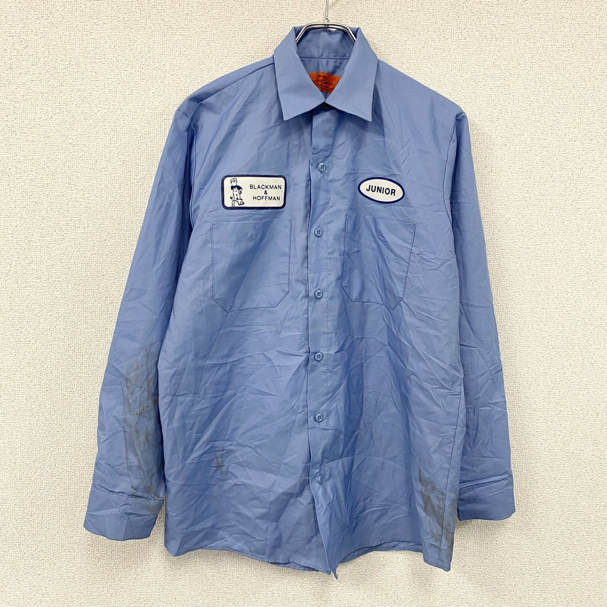 Nassau Uniform　ナッソーユニフォーム　長袖ワークシャツ　青　ブルー　サイズ　古着