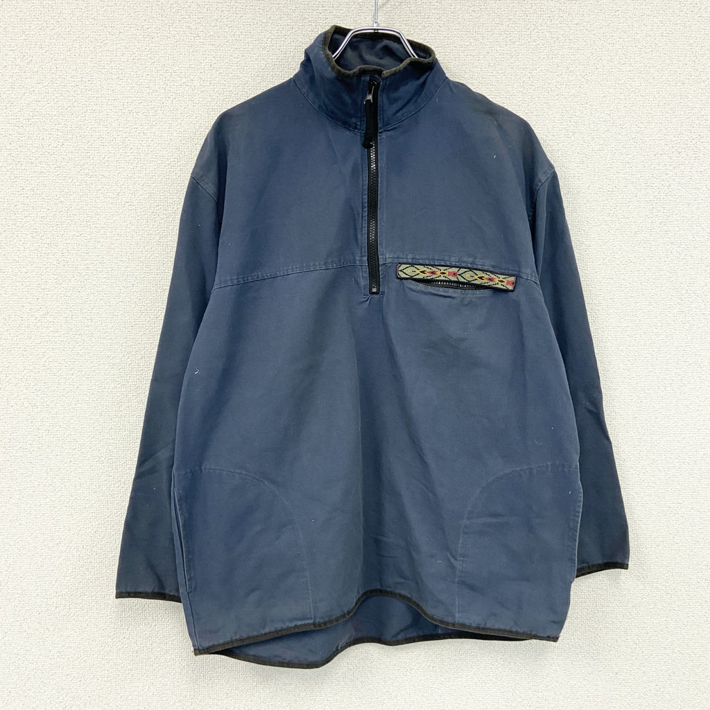 ハーフジッププルオーバージャケット　紺　ネイビー　Lサイズ　古着