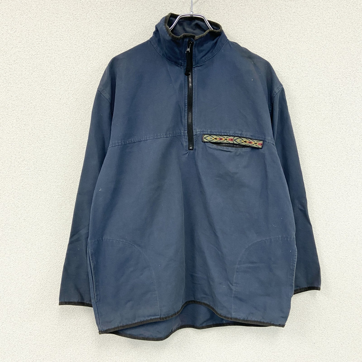 ハーフジッププルオーバージャケット　紺　ネイビー　Lサイズ　古着