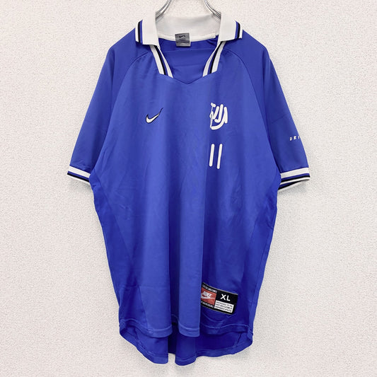 90s　NIKE　ナイキ　ゲームシャツ　半袖シャツ　ヴィンテージ　青　ブルー　XLサイズ