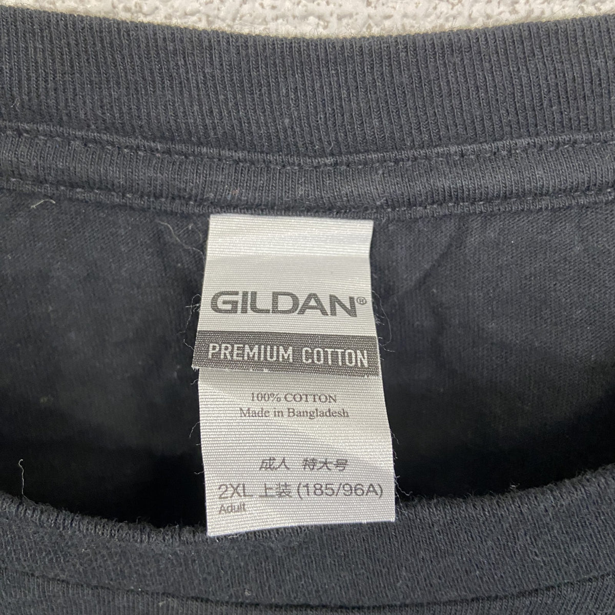 GILDAN　ギルダン　半袖プリントTシャツ　アーチプリント　MORDOR FUN RUN　黒　ブラック　2XLサイズ　古着