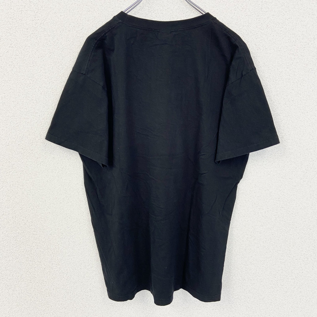 GILDAN　ギルダン　半袖プリントTシャツ　アーチプリント　MORDOR FUN RUN　黒　ブラック　2XLサイズ　古着