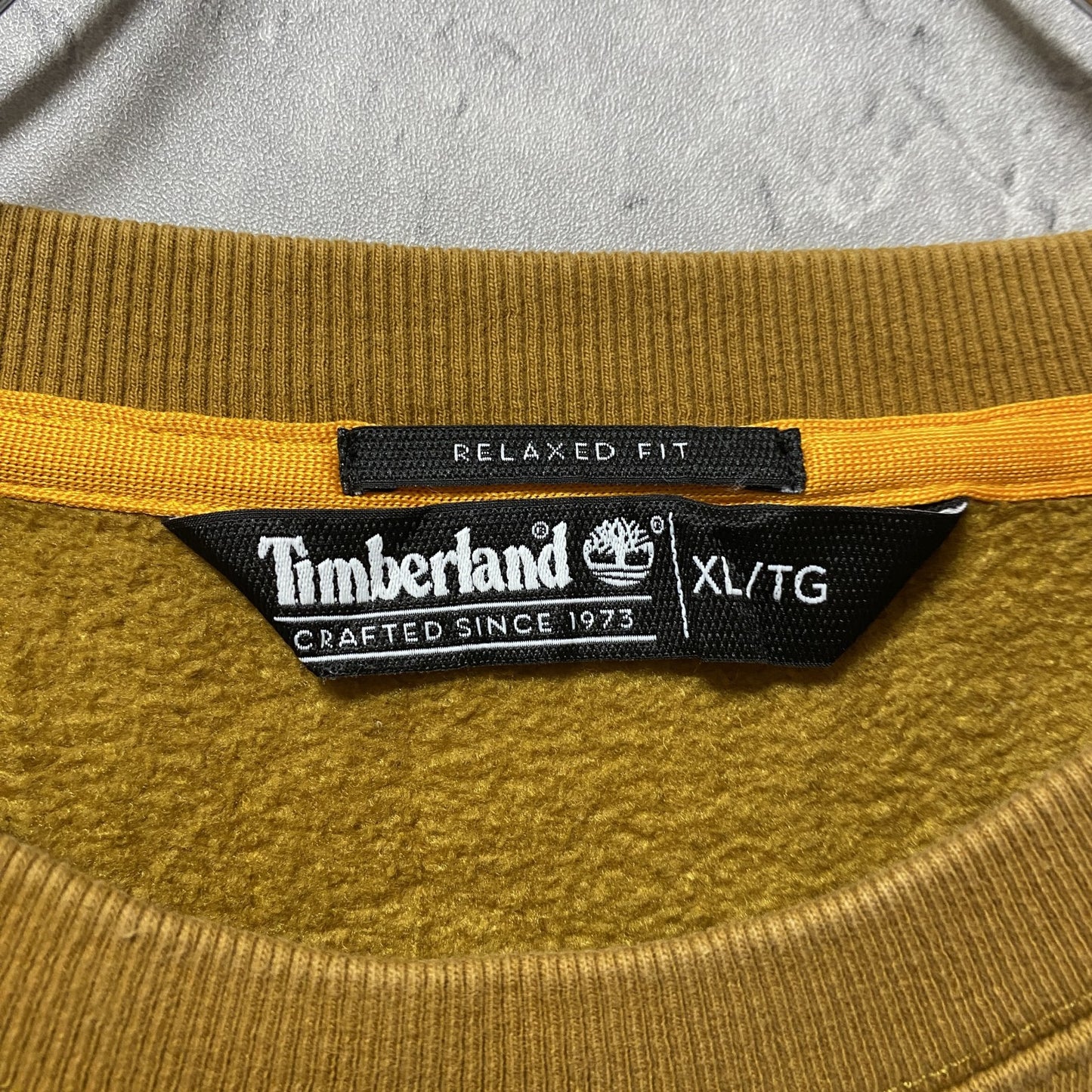 古着 used　Timberland　ティンバーランド　長袖プリントロゴスウェット　トレーナー　黄色　ビックシルエット　XLサイズ