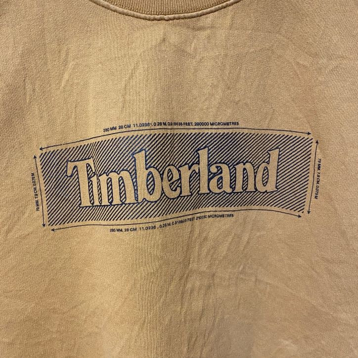 古着 used　Timberland　ティンバーランド　長袖プリントロゴスウェット　トレーナー　黄色　ビックシルエット　XLサイズ