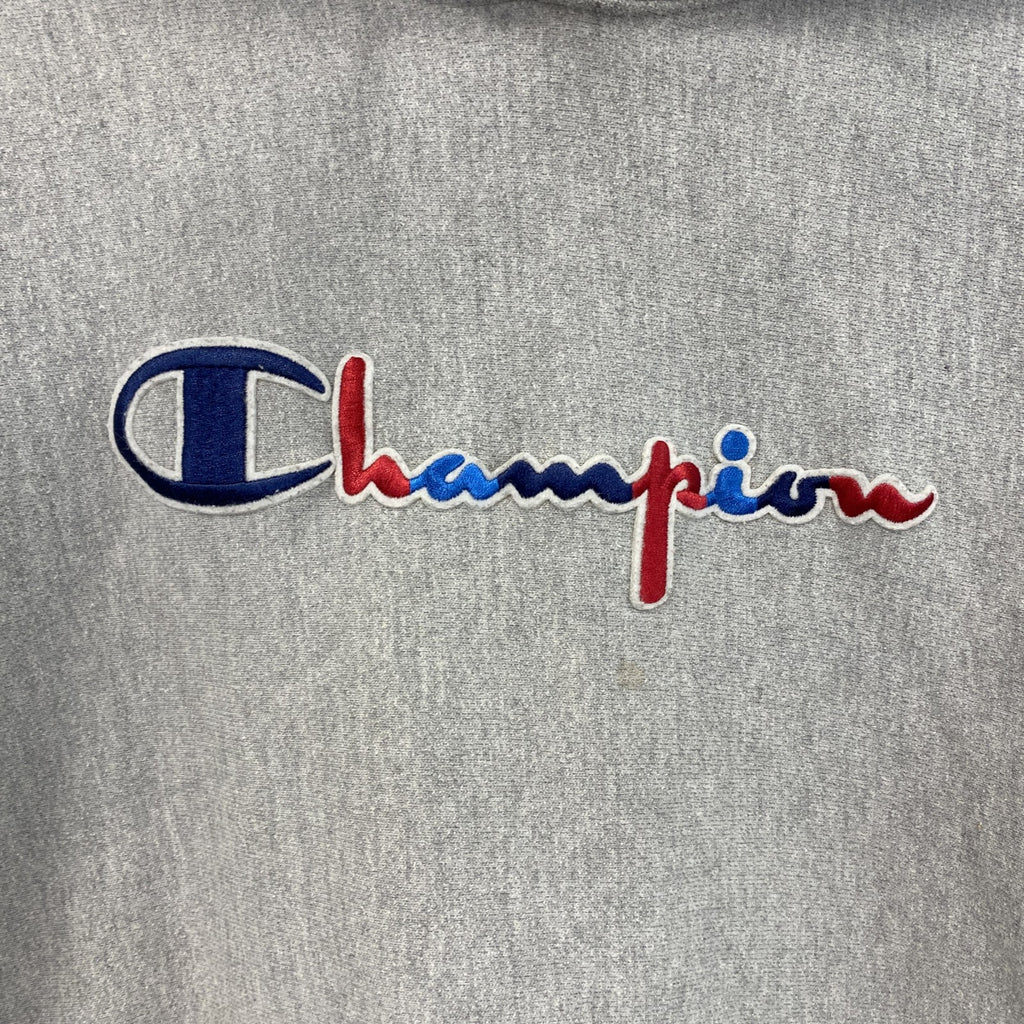 Champion　チャンピオン　リバースウィーブ　スウェットパーカー/フーディー　ヘビーウエイト　現行　灰色　グレー　XLサイズ トレーナー スウェットトップス フード付き 古着