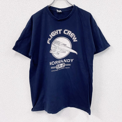 B&C　COLLECTION　半袖プリントTシャツ　ネイビー　紺　XLサイズ