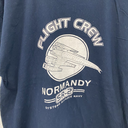 B&C　COLLECTION　半袖プリントTシャツ　ネイビー　紺　XLサイズ