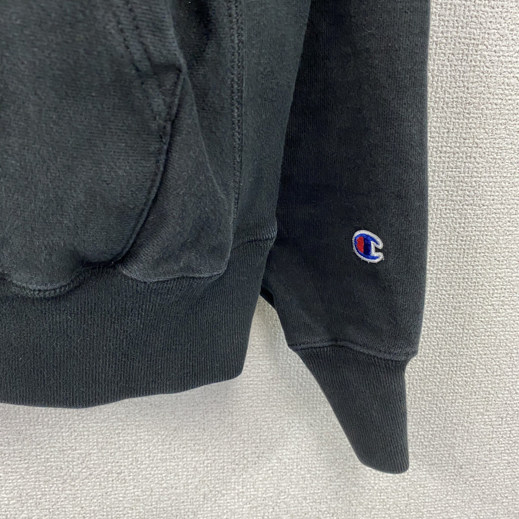 Champion　チャンピオン　リバースウィーブ　スウェットパーカー/フーディー　デカロゴ　黒　ブラック　Mサイズ　古着