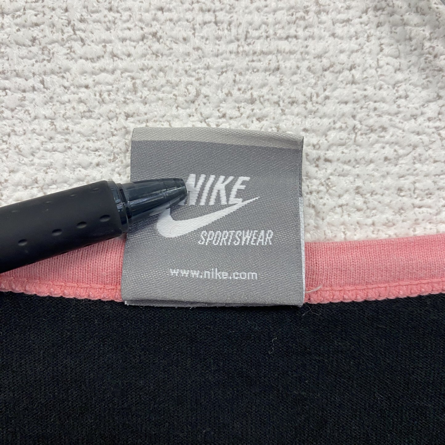 00s　NIKE　ナイキ　半袖プリントTシャツ　リンガーTシャツ　ヴィンテージ　黒　ブラック　Lサイズ