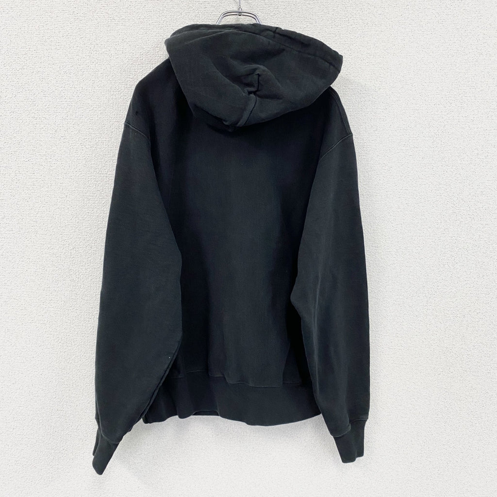 Champion　チャンピオン　リバースウィーブ　スウェットパーカー/フーディー　デカロゴ　黒　ブラック　Mサイズ　古着