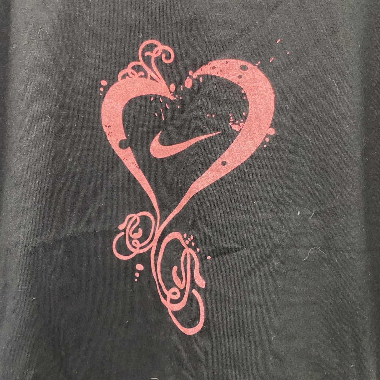 00s　NIKE　ナイキ　半袖プリントTシャツ　リンガーTシャツ　ヴィンテージ　黒　ブラック　Lサイズ