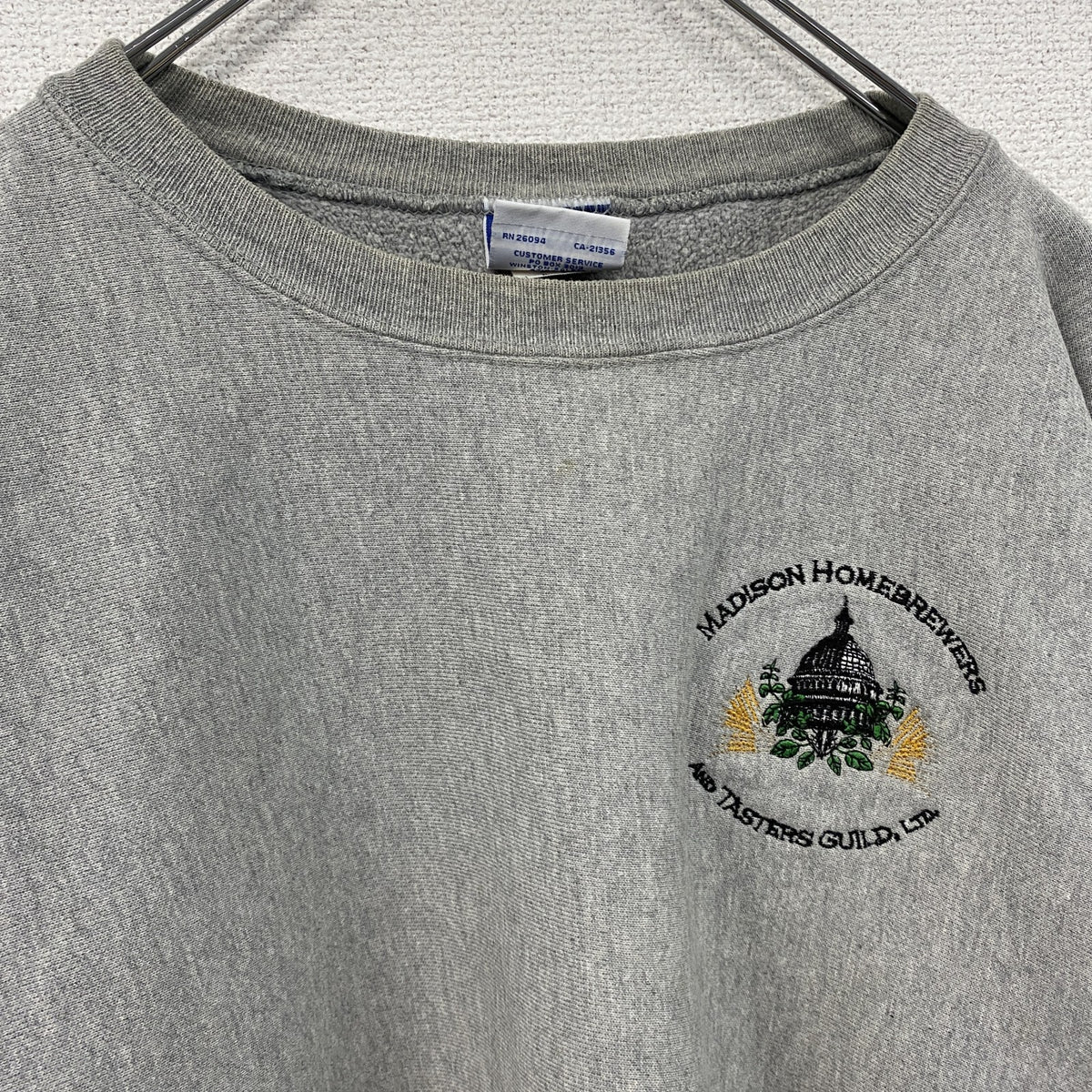 Champion　チャンピオン　リバースウィーブ　スウェット/トレーナー　アーチプリント　ワンポイント　灰色　グレー　XLサイズ　古着