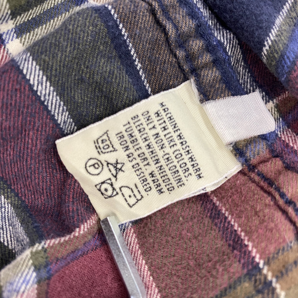 Eddie Bauer　エディーバウアー　長袖ボタンダウンシャツ　チェック柄　マルチカラー　XLサイズ メンズ コットン 古着