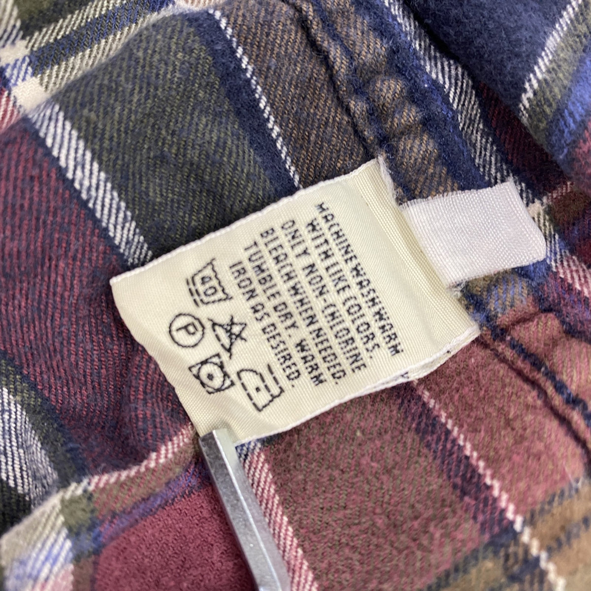 Eddie Bauer　エディーバウアー　長袖ボタンダウンシャツ　チェック柄　マルチカラー　XLサイズ メンズ コットン 古着