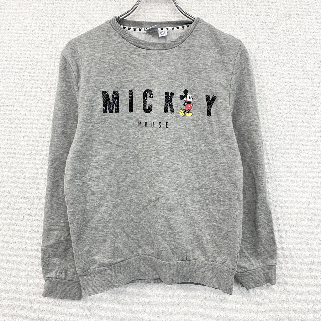 Disney　ディズニー　Mickey Mouse　ミッキーマウス　スウェット/トレーナー　灰色　グレー　Sサイズ　古着