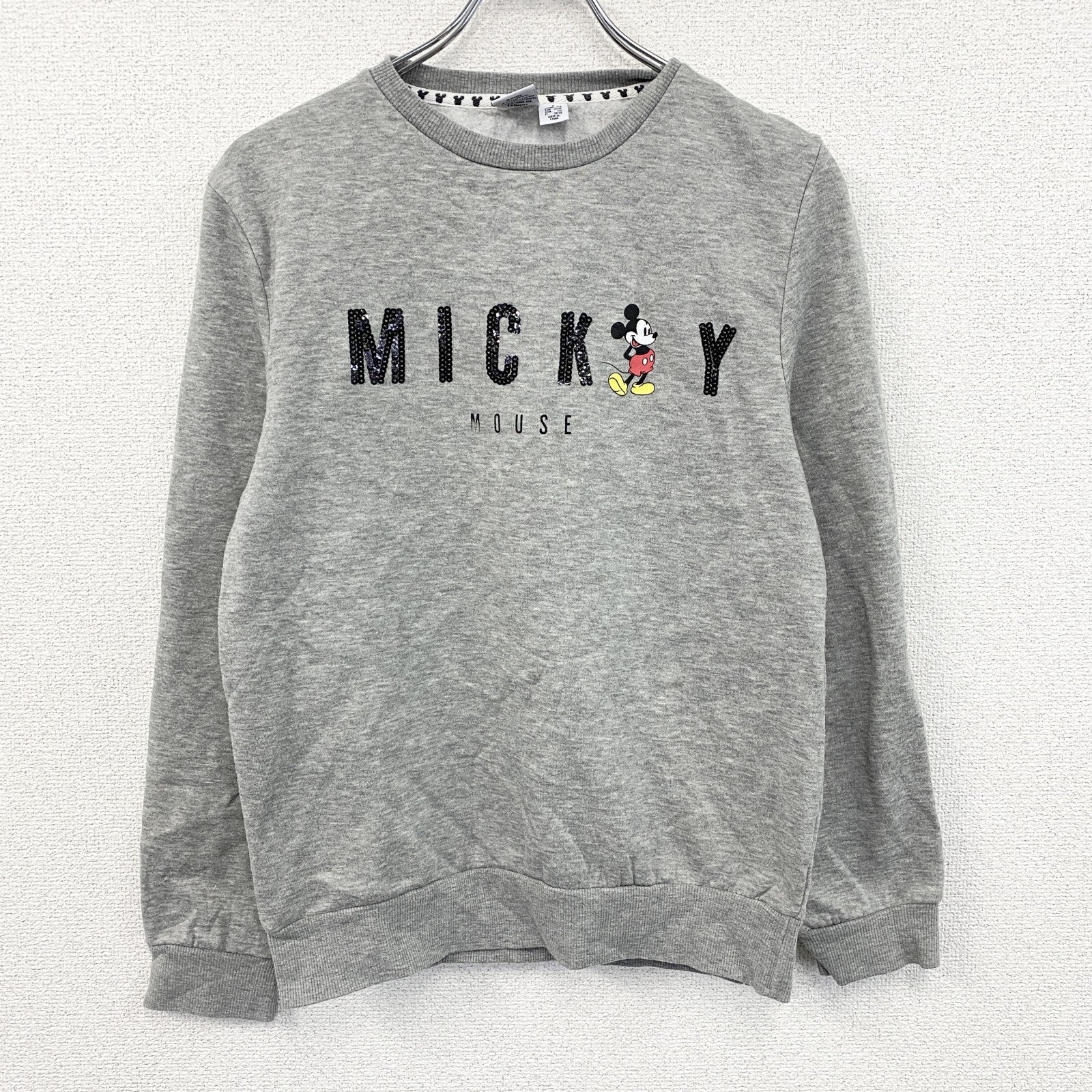 Disney　ディズニー　Mickey Mouse　ミッキーマウス　スウェット/トレーナー　灰色　グレー　Sサイズ　古着