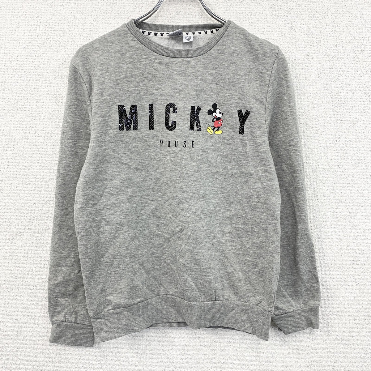 Disney　ディズニー　Mickey Mouse　ミッキーマウス　スウェット/トレーナー　灰色　グレー　Sサイズ　古着