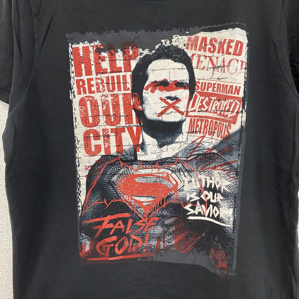 DCコミックス　スーパーマン　半袖プリントTシャツ　黒　ブラック　Lサイズ　古着