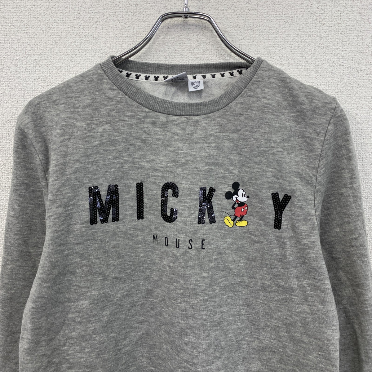 Disney　ディズニー　Mickey Mouse　ミッキーマウス　スウェット/トレーナー　灰色　グレー　Sサイズ　古着