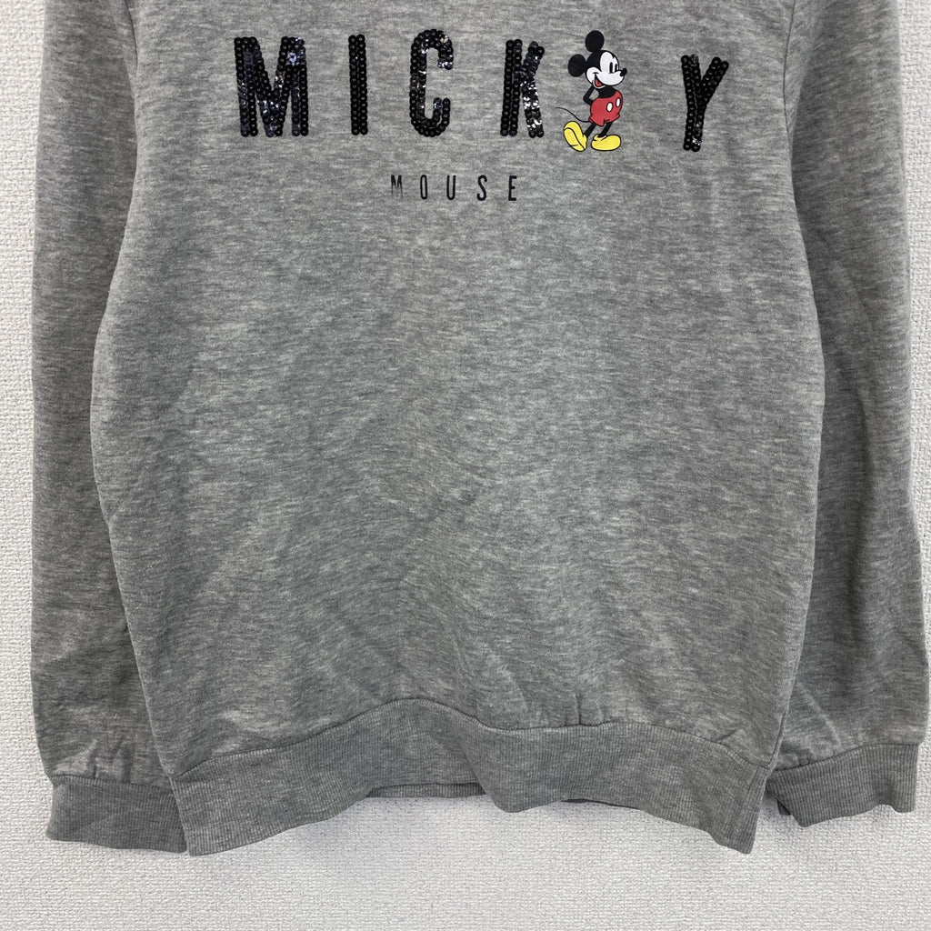 Disney　ディズニー　Mickey Mouse　ミッキーマウス　スウェット/トレーナー　灰色　グレー　Sサイズ　古着