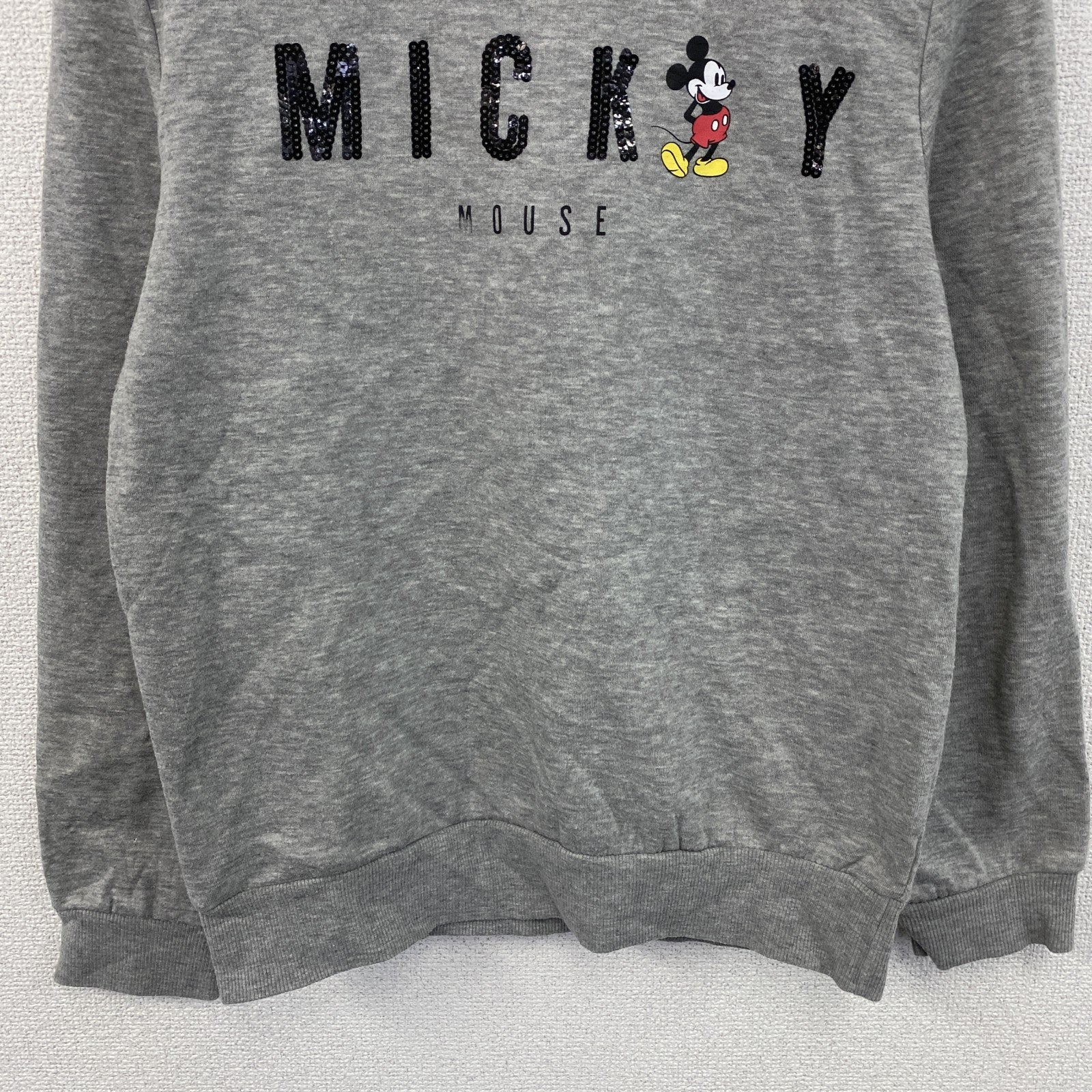 Disney　ディズニー　Mickey Mouse　ミッキーマウス　スウェット/トレーナー　灰色　グレー　Sサイズ　古着